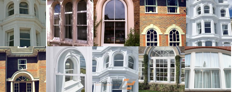 پنجره دوجداره کمانی uPVC